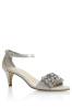 Silver Jewelled Kitten Heels