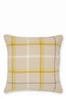 Ochre And Natural Woven Check Cushion