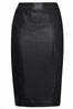 Black Leather Look PU Pencil Skirt