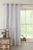 Grey Pinstripe Eyelet Lined Curtains