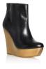 Black Wooden Wedge Boots