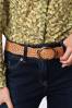 Tan Leather Laser Cut Jeans Belt