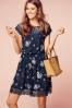 Bird Print Jersey Lace Dress
