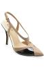 Black Tan Panel Pointed Sandals