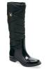 Black Quilted Biker Wellington Boots