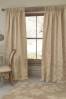 Natural Damask Jacquard Pencil Pleat Curtains