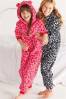 Black And White Animal Print Fleece All-In-One (3-16 yrs)