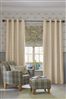 Natural Woven Check Eyelet Curtains
