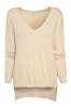 V-Neck Stepped Hem Sweater