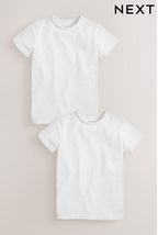White Short Sleeve T-Shirts Two Pack (3-16yrs)