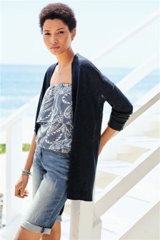 Linen Mix Edge to Edge Cardigan (105508) | £24