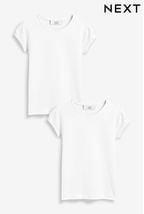 White Puff Sleeve T-Shirts Two Pack (3-16yrs)