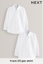 White Long Sleeve Formal Blouse Two Pack (3-16yrs)