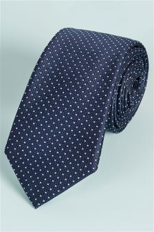 Signature Navy Spotted Tie