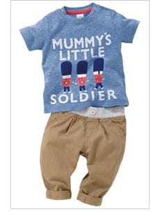 A mix of red, white and blue British inspired boys' clothing, ... A mix of red, white and blue British inspired boys' clothing, ...
